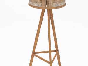 cane rattan floor lamp 3D-Modell
