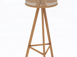 cane rattan floor lamp 3D Model