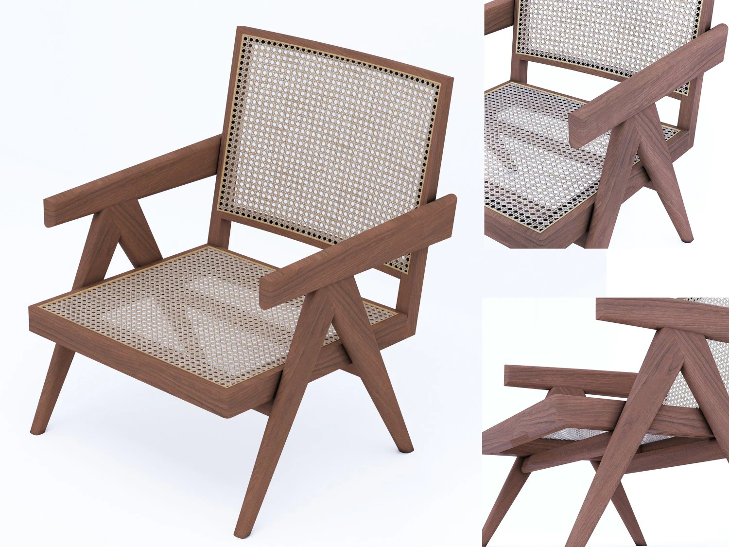 replica chair jean pierre jeanneret 3D Model .c4d .max .obj .3ds .fbx .stl .blend