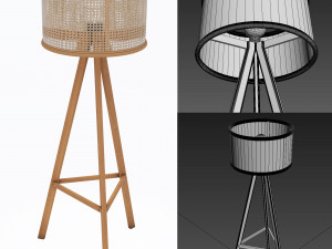 chair-floorlamp-nightstand 3D Model