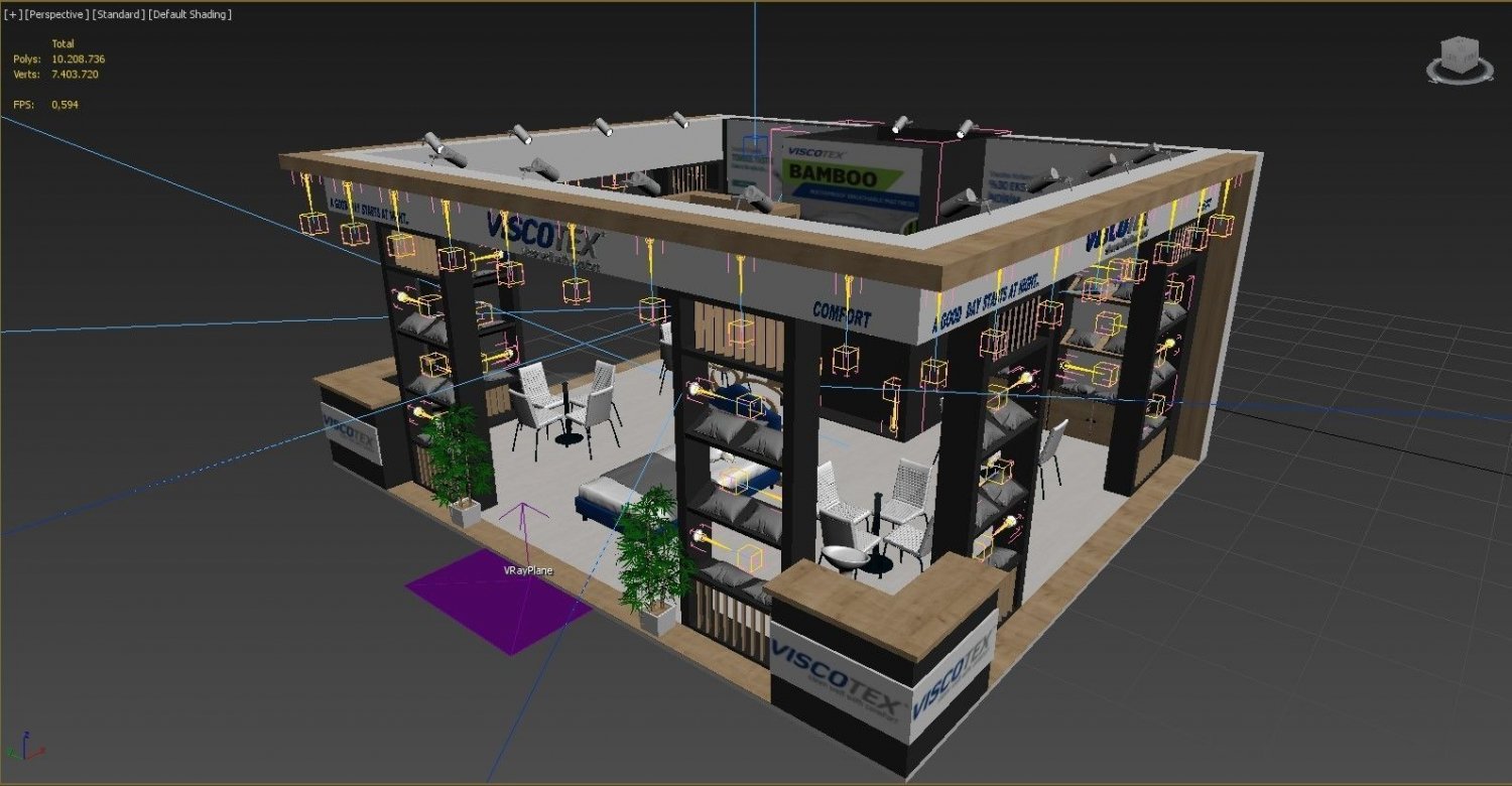 Exhibition Stand 8x7m Height 360 cm 3 Side Open 3D Model ...