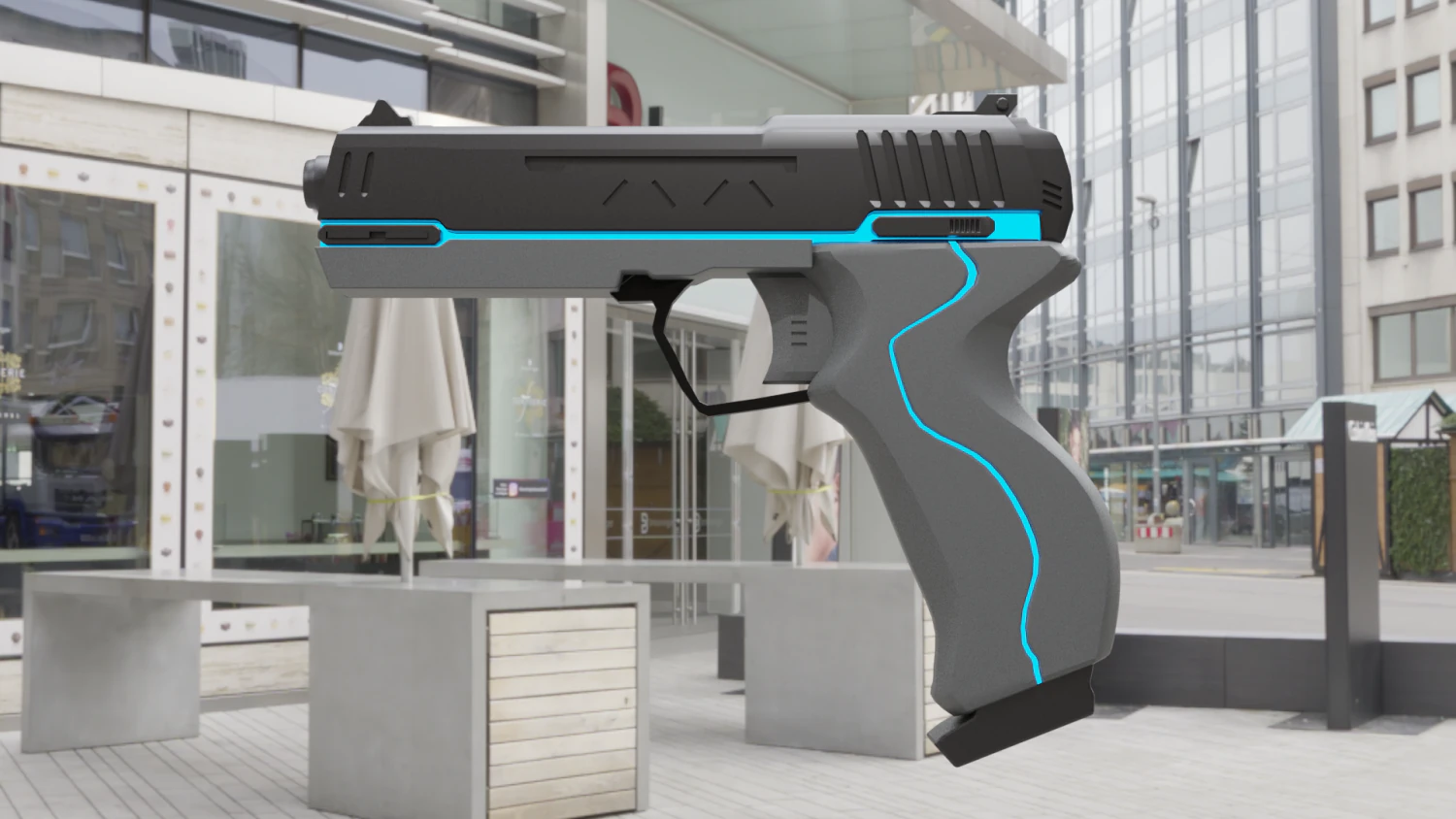 sci-fi pistol 3D Model .c4d .max .obj .3ds .fbx .stl .blend