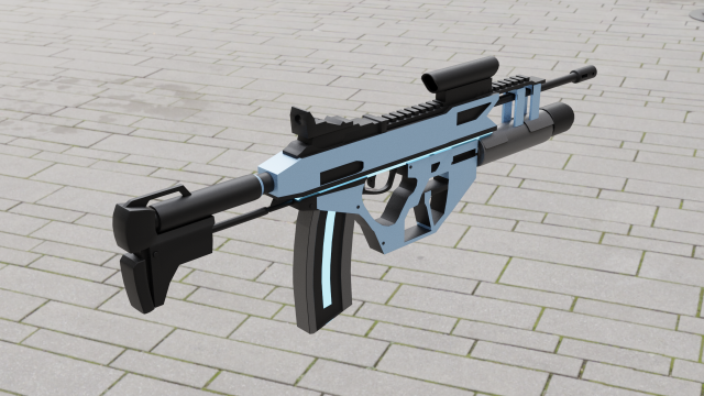 sci-fi assult rifle 3D मॉडल .c4d .max .obj .3ds .fbx .stl .blend 