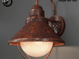 lampada da parete arrugginita Modello 3D