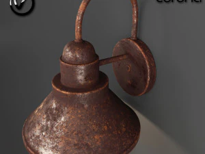 lampada da parete arrugginita Modello 3D