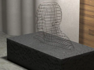 escultura met&aacute;lica Modelo 3D