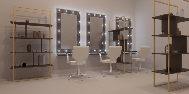 beauty salon furniture 3D Model .c4d .max .obj .3ds .fbx .stl .blend 
