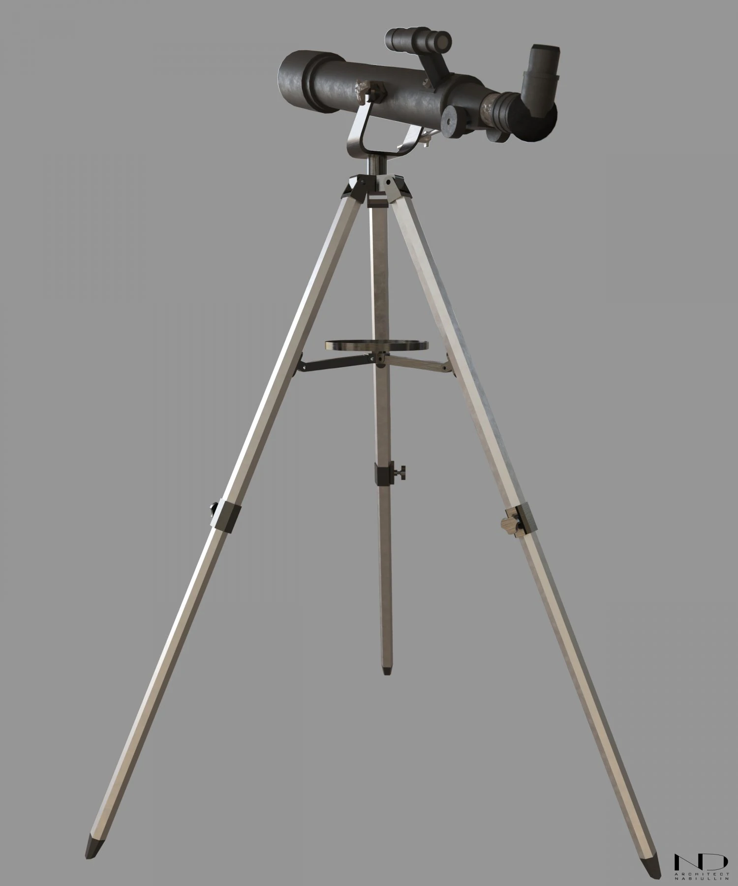 telescope classic 3D Model .c4d .max .obj .3ds .fbx .stl .blend 