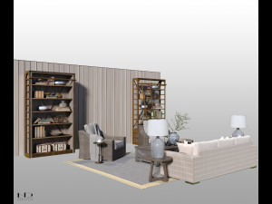 set furniture of living room 3D Model