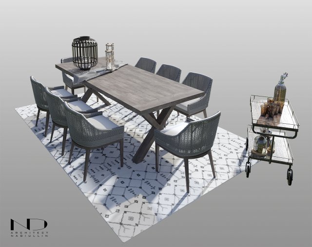 set of furniture Model 3D .c4d .max .obj .3ds .fbx .stl .blend 