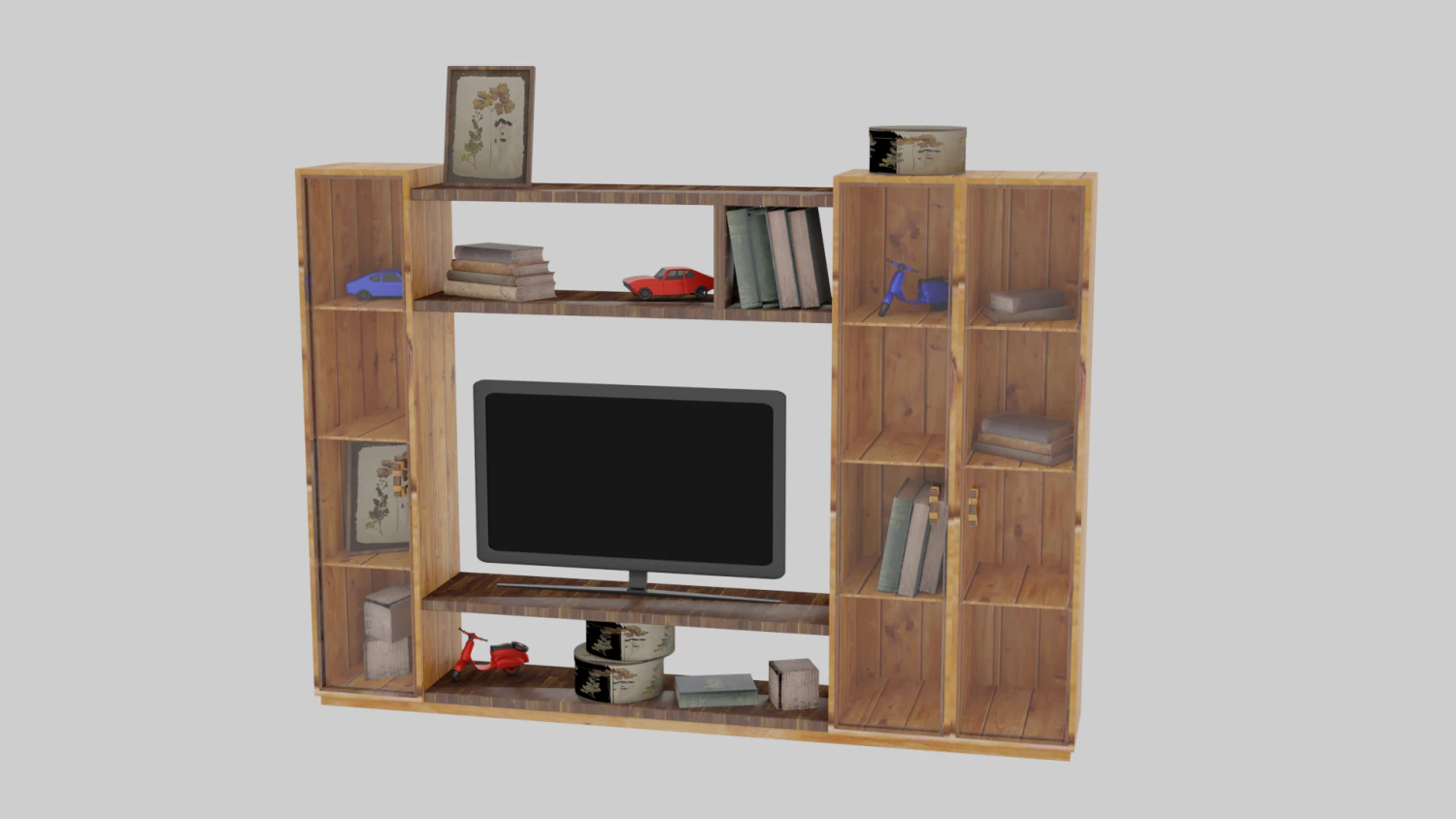 wood cabinet 3D Model .c4d .max .obj .3ds .fbx .stl .blend 