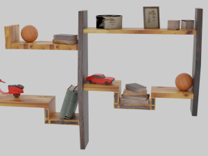 wooden shelf 3D Model