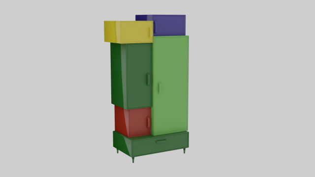 cupboard of colored squares 3D-Modell .c4d .max .obj .3ds .fbx .stl .blend 