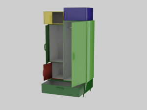 cupboard of colored squares 3D-Modell