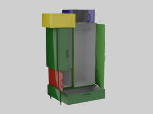 cupboard of colored squares 3D-Modell