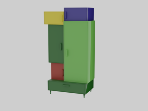cupboard of colored squares 3D-Modell