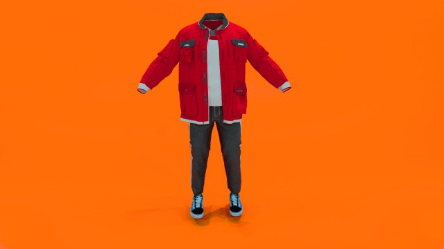 red jacket 3D Модель .c4d .max .obj .3ds .fbx .stl .blend