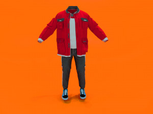 red jacket Model 3D