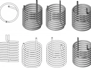 bobina de tubo helicoidal Modelo de Impressão 3D