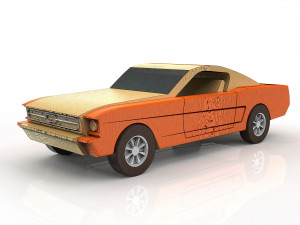 wooden mustang toy car 3D प्रिंट मॉडल