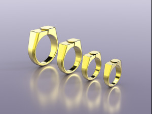 Parametric signet ring 3D Print Model