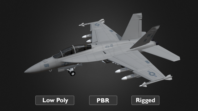 f18 super hornet 3D Model .c4d .max .obj .3ds .fbx .stl .blend 