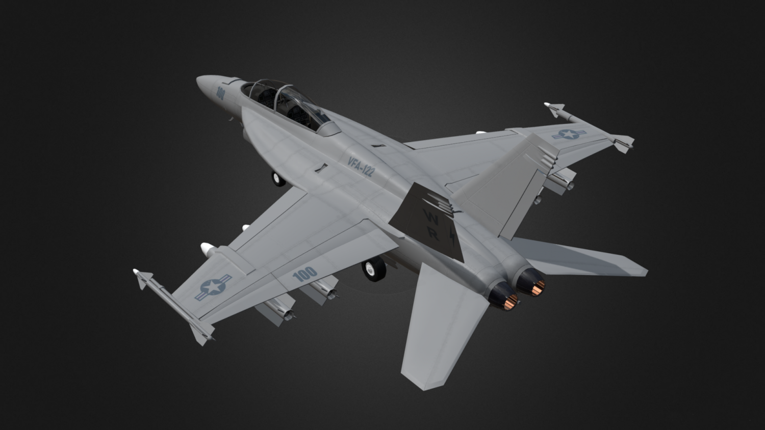 F18 Super Hornet 3D Model in Jet 3DExport