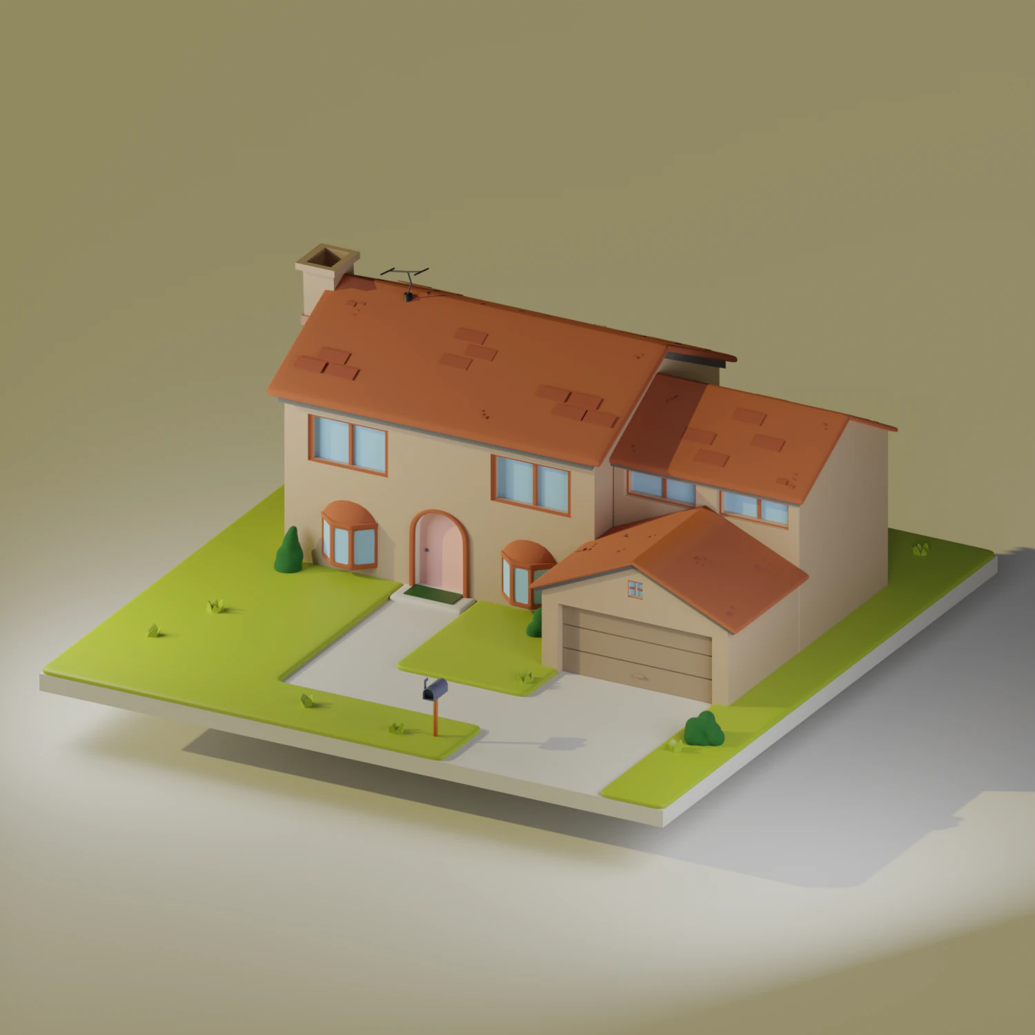 casa de los simpsons Modelo 3D .c4d .max .obj .3ds .fbx .stl .blend 