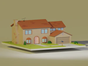 casa de los simpsons Modelo 3D