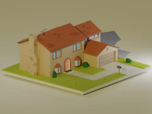 casa de los simpsons Modelo 3D