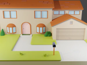 casa de los simpsons Modelo 3D