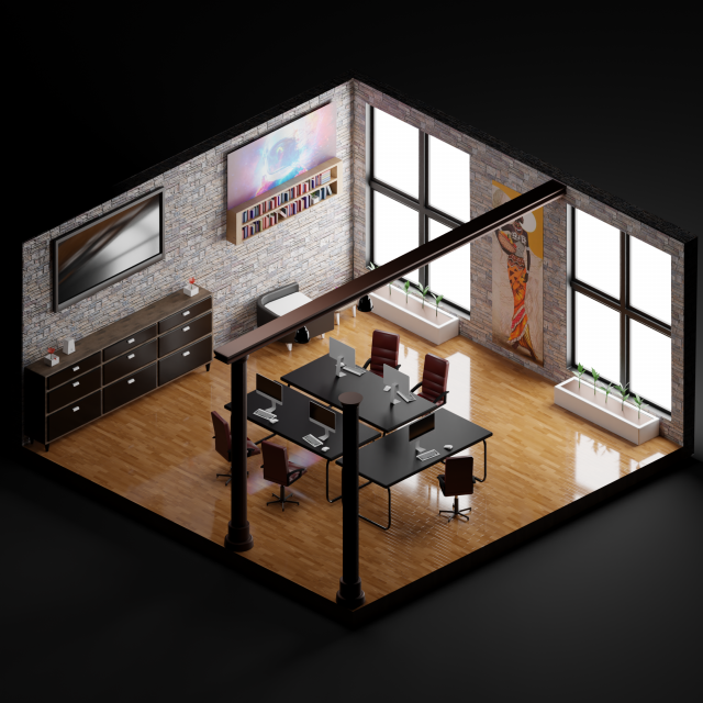 office vol1 Model 3D .c4d .max .obj .3ds .fbx .stl .blend 