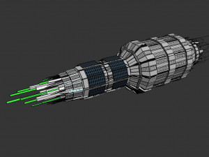 scifi old rusted spaceship Model 3D