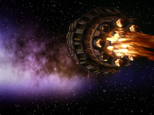 scifi old rusted spaceship Model 3D