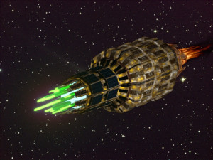 scifi old rusted spaceship Model 3D