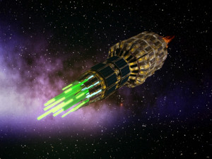 scifi old rusted spaceship Model 3D