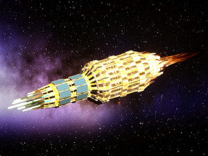scifi old rusted spaceship Model 3D