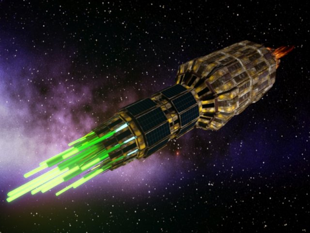 scifi old rusted spaceship Model 3D .c4d .max .obj .3ds .fbx .stl .blend 