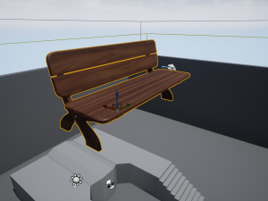 bench dark walnut 3D Model