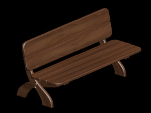 bench dark walnut Modello 3D