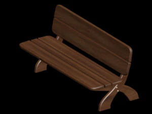 bench dark walnut 3D Model