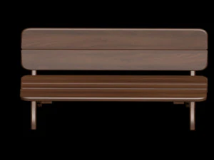 bench dark walnut 3D Model