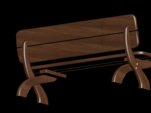 bench dark walnut Modello 3D