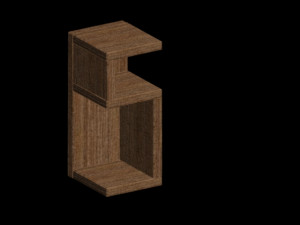 nightstand dark walnut 3D 모델