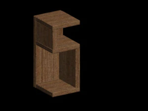 nightstand dark walnut 3D Model