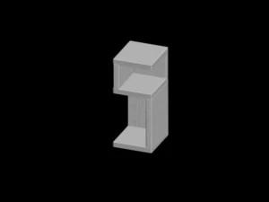 nightstand dark walnut 3D Model