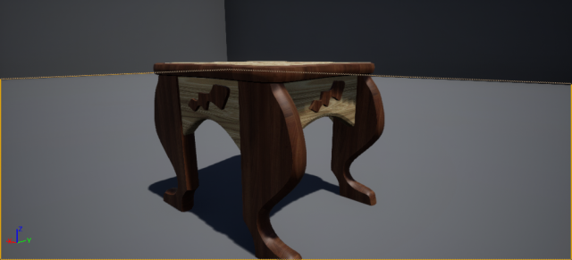 solid wood stool 3D-Modell .c4d .max .obj .3ds .fbx .stl .blend 