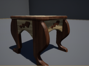 solid wood stool 3D Model