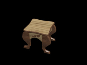 solid wood stool 3D-Modell