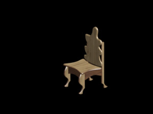 solid wood chair 3D Model